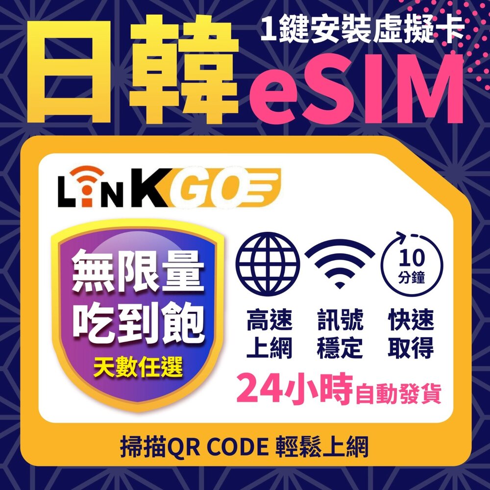 251017181044-【LinkGO 白鑽卡】日韓eSIM 無限量吃到飽 多天多組合方案  5G/4G高速 多電信 日本  東京 大阪 首爾