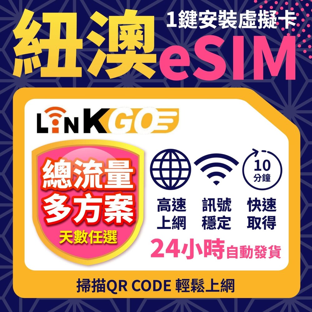 251021214512-【LinkGO 白鑽卡】紐澳eSIM 總流量款 多天多組合方案 5G/4G高速 紐西蘭 澳洲