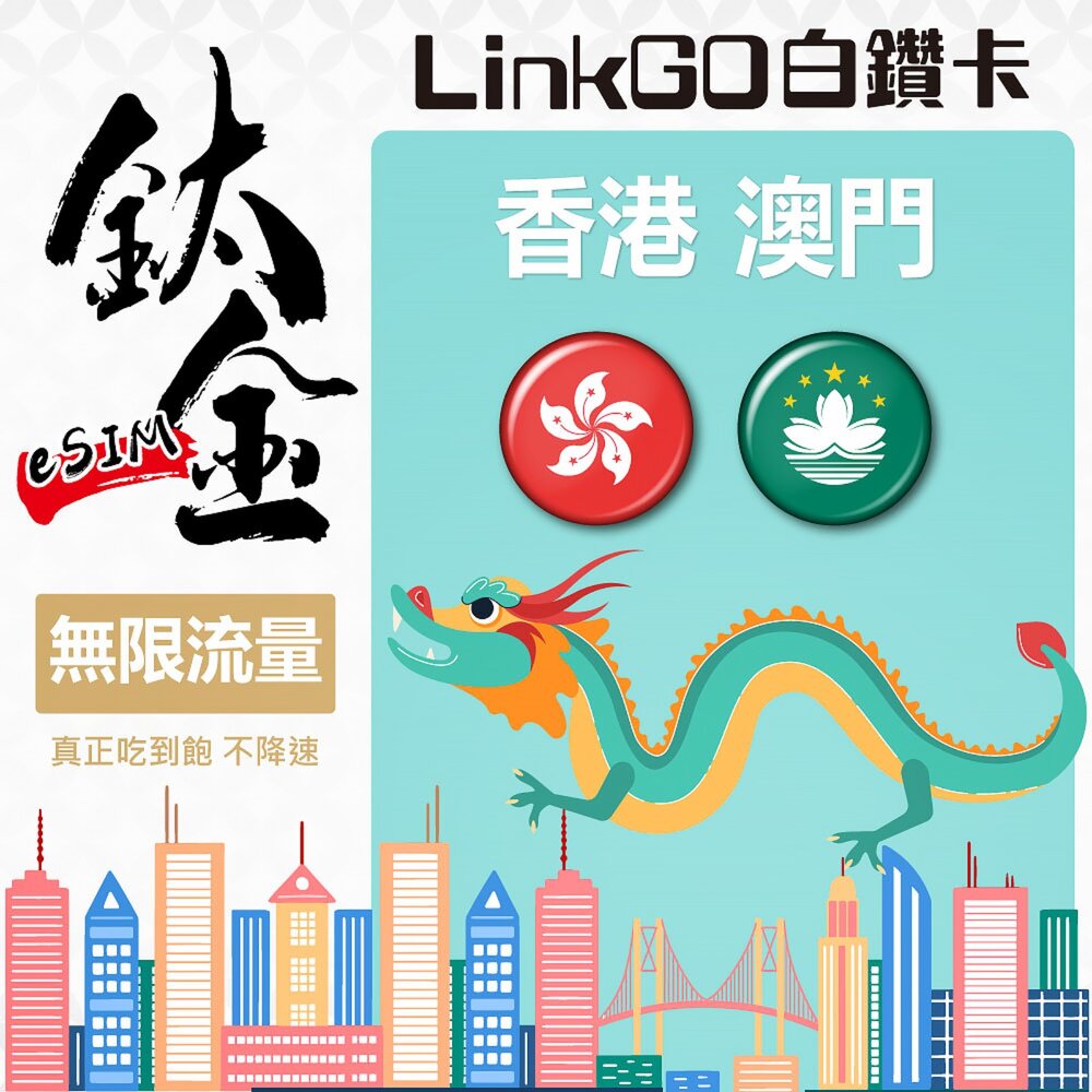 251031151818-【LinkGO 白鑽卡】港澳eSIM 鈦金款 無限量吃到飽 支援熱點 多天多組合方案  5G/4G高速 香港 澳門