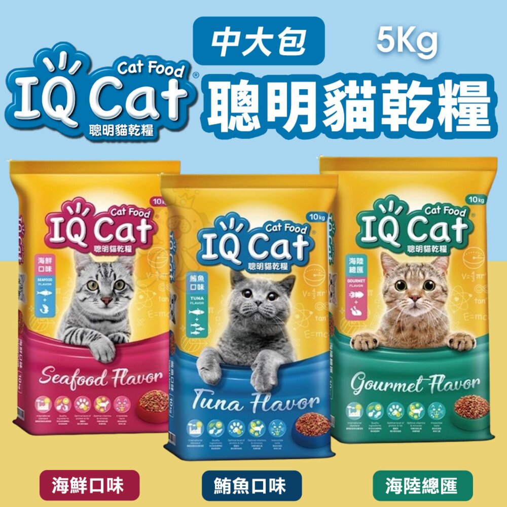 010200727-IQ Cat 聰明貓乾糧 5Kg 成貓飼料 貓飼料 貓糧『WANG』