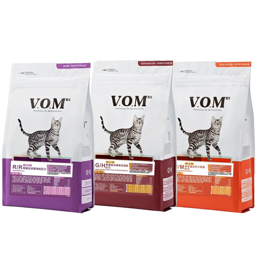 韓國 VOM 貓用複合處方飼料 1.4KG 泌尿道 腸胃道 腎臟保健 貓主食 貓乾糧 貓飼料『WANG』-圖片-1