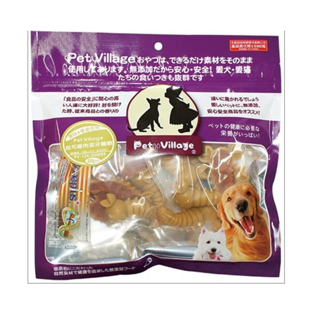020100486-魔法村 Pet Village 台灣肉乾+潔牙骨系列 200g 狗零食『WANG』