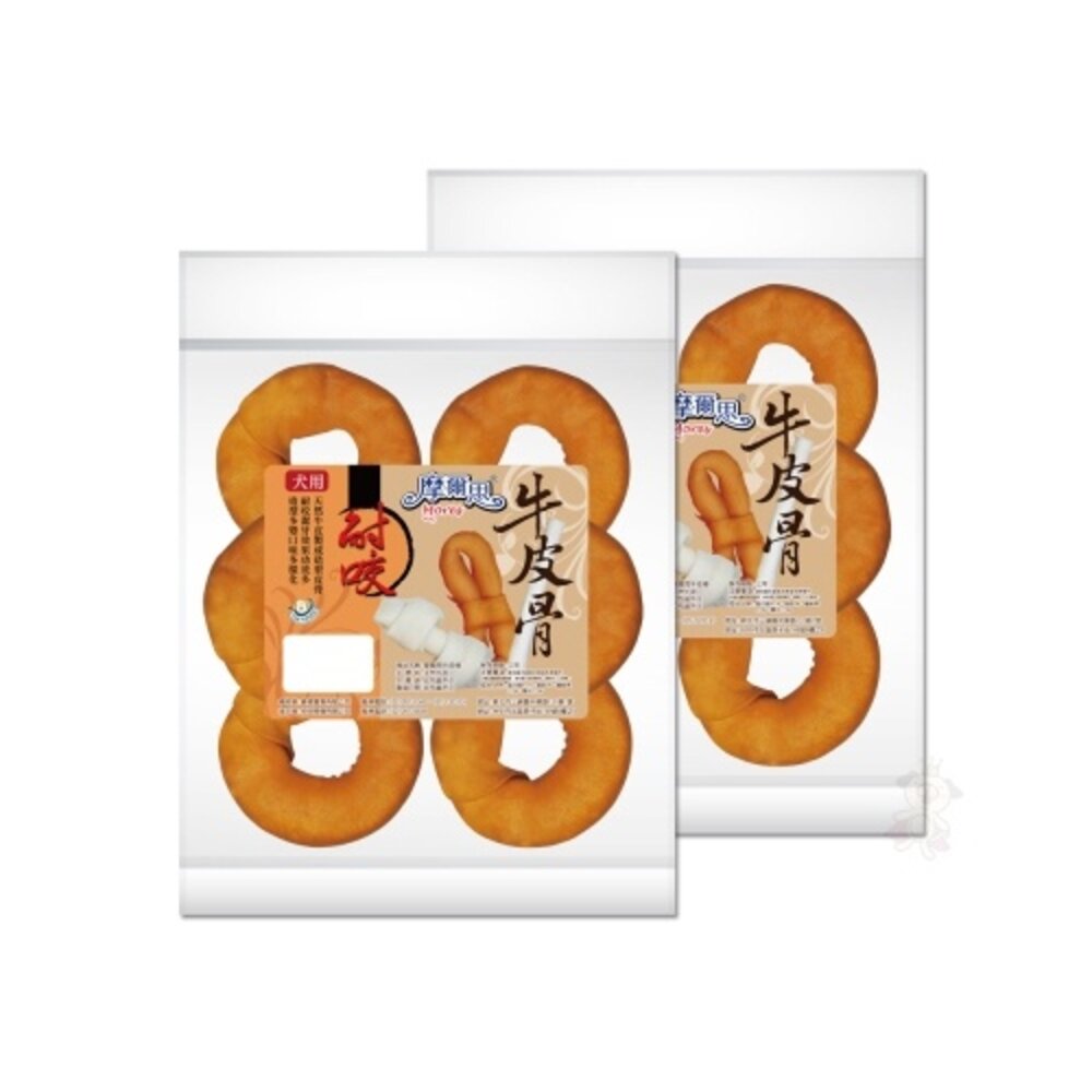 020102363-摩爾思 Mores 耐咬牛皮骨-煙燻甜甜圈4吋 6入裝 狗潔牙骨 狗零食『WANG』