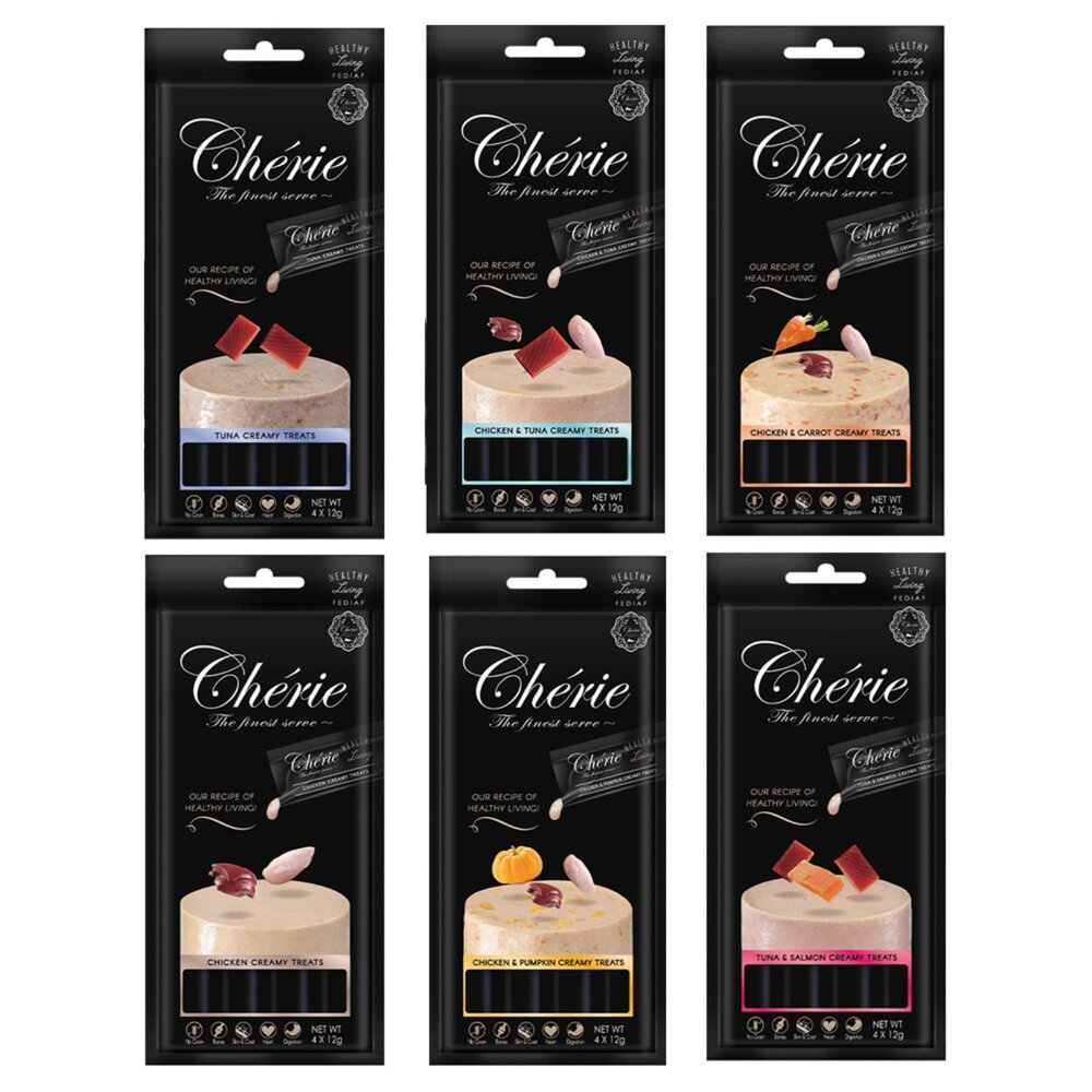 Cherie 法麗 全照護主食肉泥 12gx4入 小黑罐 主食罐 慕斯條 肉泥條 主食肉泥 貓肉泥『WANG』-圖片-1