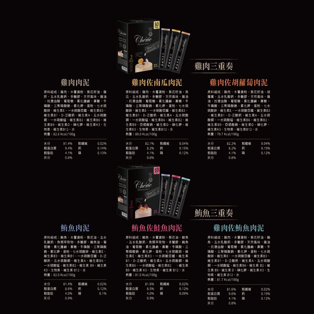 Cherie 法麗 全照護主食肉泥 12gx4入 小黑罐 主食罐 慕斯條 肉泥條 主食肉泥 貓肉泥『WANG』-圖片-5