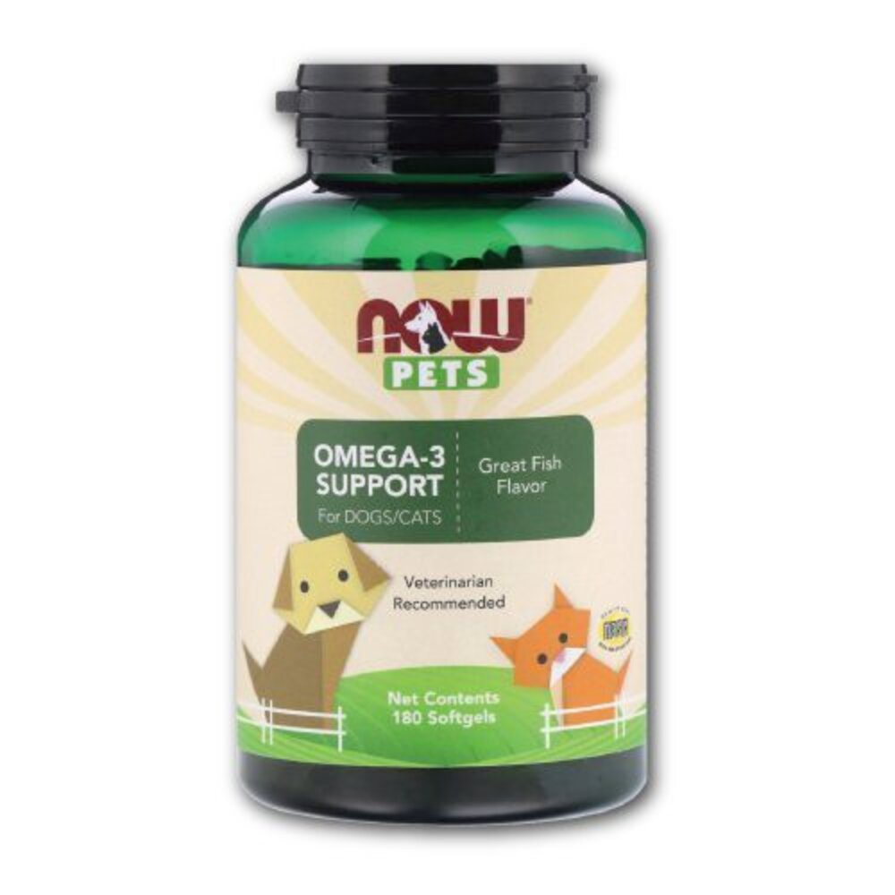 美國 NOW PETS(代理商公司貨) Omega3 魚油膠囊 180顆 魚油膠囊 犬貓營養品『WANG』-圖片-1