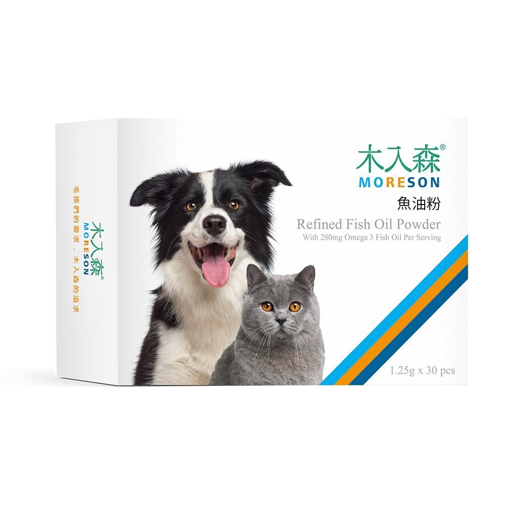 Moreson 木入森 寵物魚油粉 30包/盒裝【免運】 寵物魚油 貓魚油 狗魚油 犬貓保健『WANG』-圖片-1