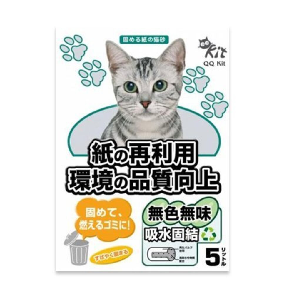 QQ KIT 環保紙貓砂 原味5L【8包組免運】 貓砂『WANG』-圖片-1
