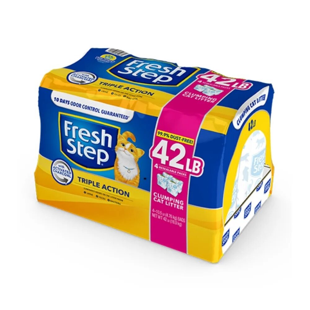 菲麗思 Fresh Step 強效型貓砂【免運】(三倍功效) 42磅 專利活性碳 強力吸臭消除異味『WANG』-圖片-1