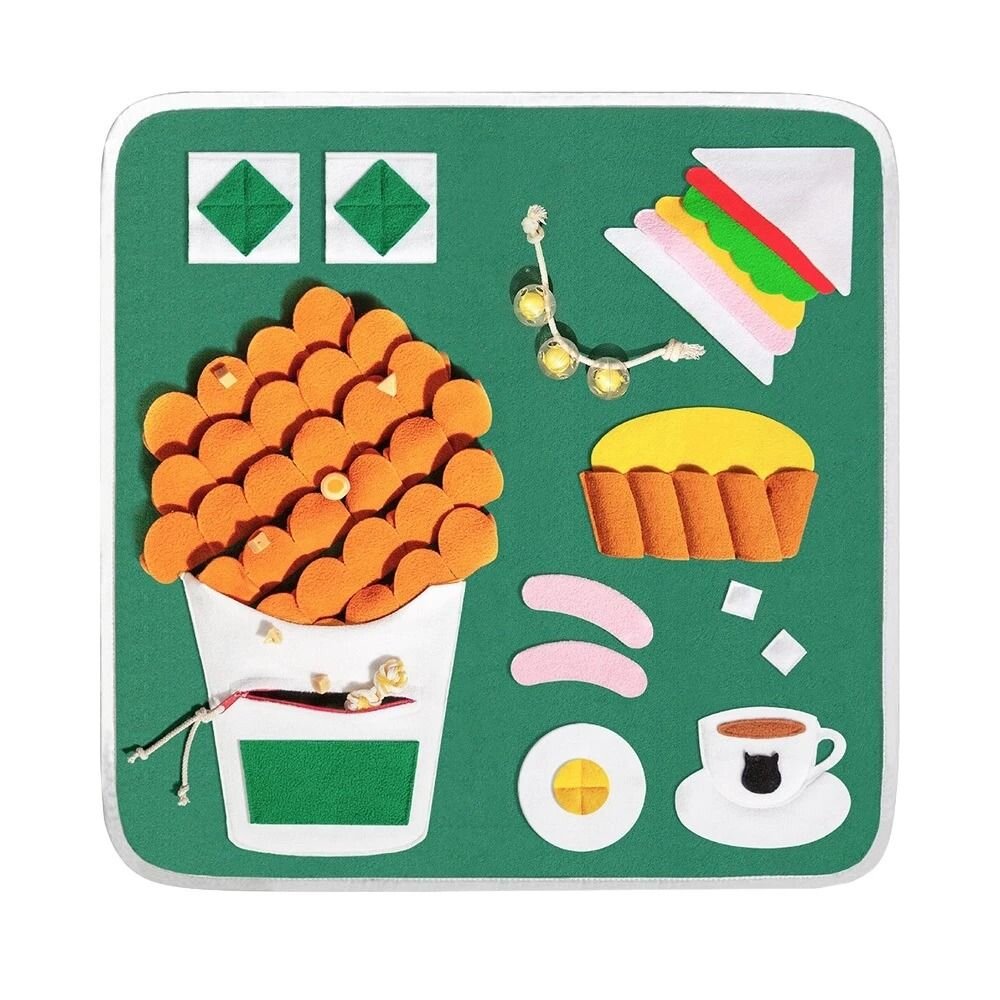 POOZPET 港式茶餐廳嗅聞墊 肥宅快樂餐嗅聞墊 寵物玩具 在家遛狗/慢食玩具 狗玩具『WANG』-圖片-1