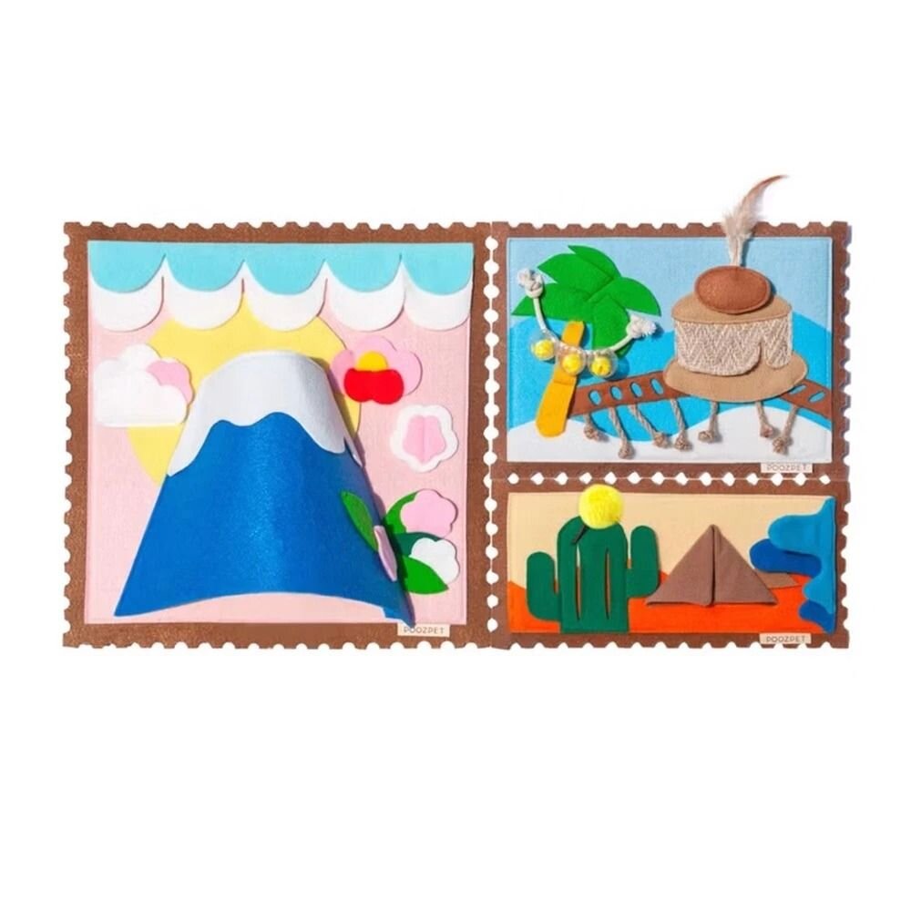 POOZPET 旅行日記貓用嗅聞墊 貓咪羽毛 藏食 貓薄荷 解悶玩具 貓玩具『WANG』-圖片-1