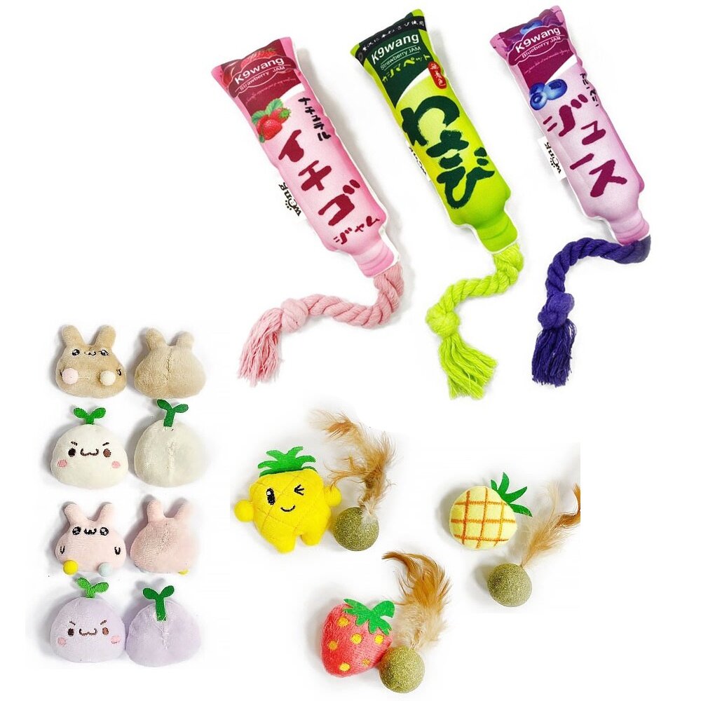 050404100-寵喵樂 貓草玩具+K9wang帶繩調味棒 2入一組 隨機出貨 貓薄荷可愛造型【品牌會員點數兌換賣場】『WANG』