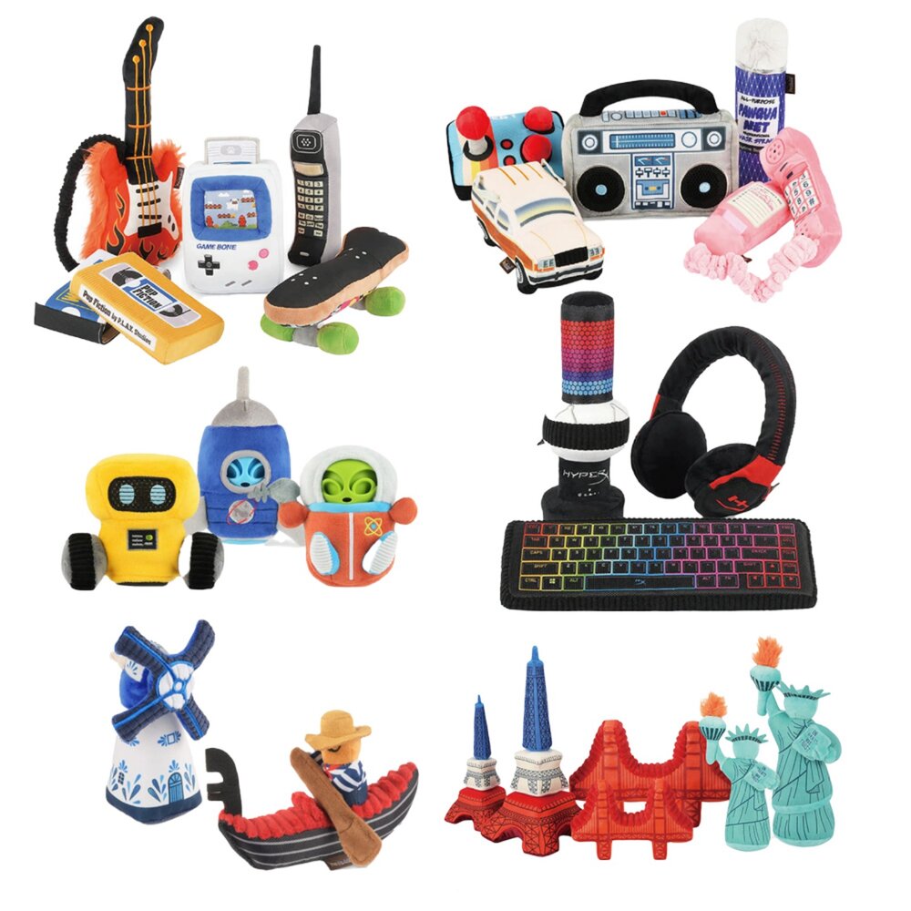 P.L.A.Y. 毛絨狗玩具 星際藝工 經典80年代 搖滾90年代 環遊勝地 旅遊達人 HyperX 狗玩具『WANG』-圖片-1