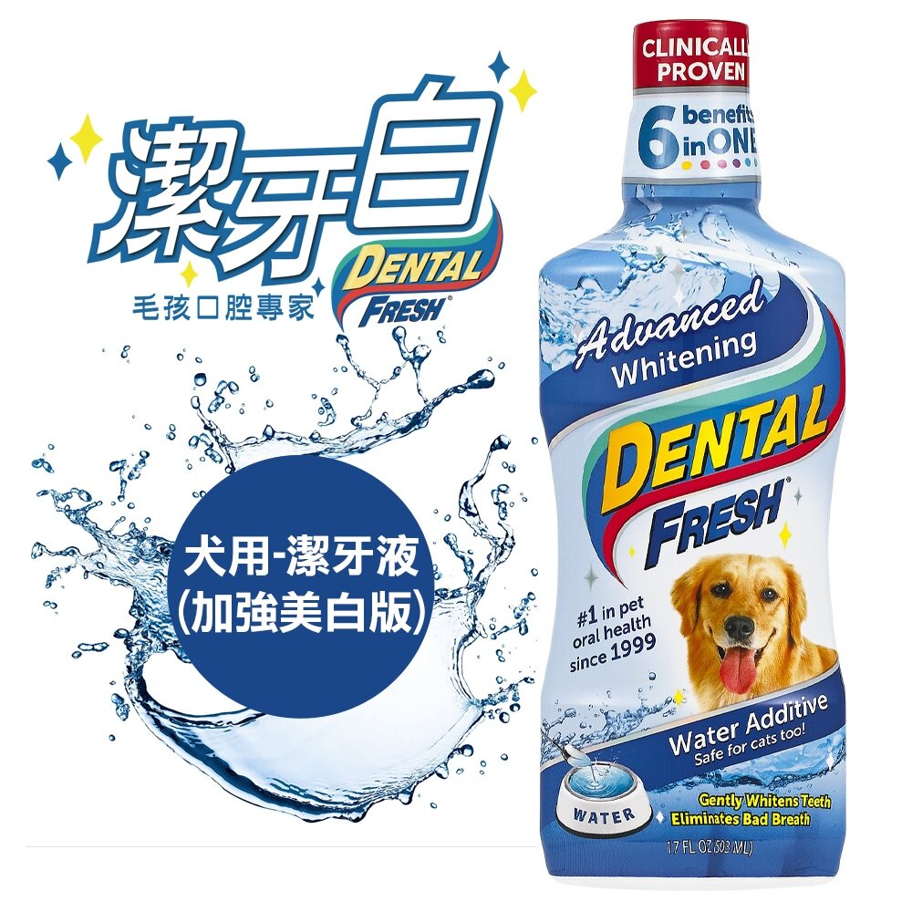 050500512-潔牙白 DENTAL FRESH 犬用潔牙液(亮白版) 17oz 寵物潔牙水 不愛刷牙 口臭  狗狗漱口水『WANG』