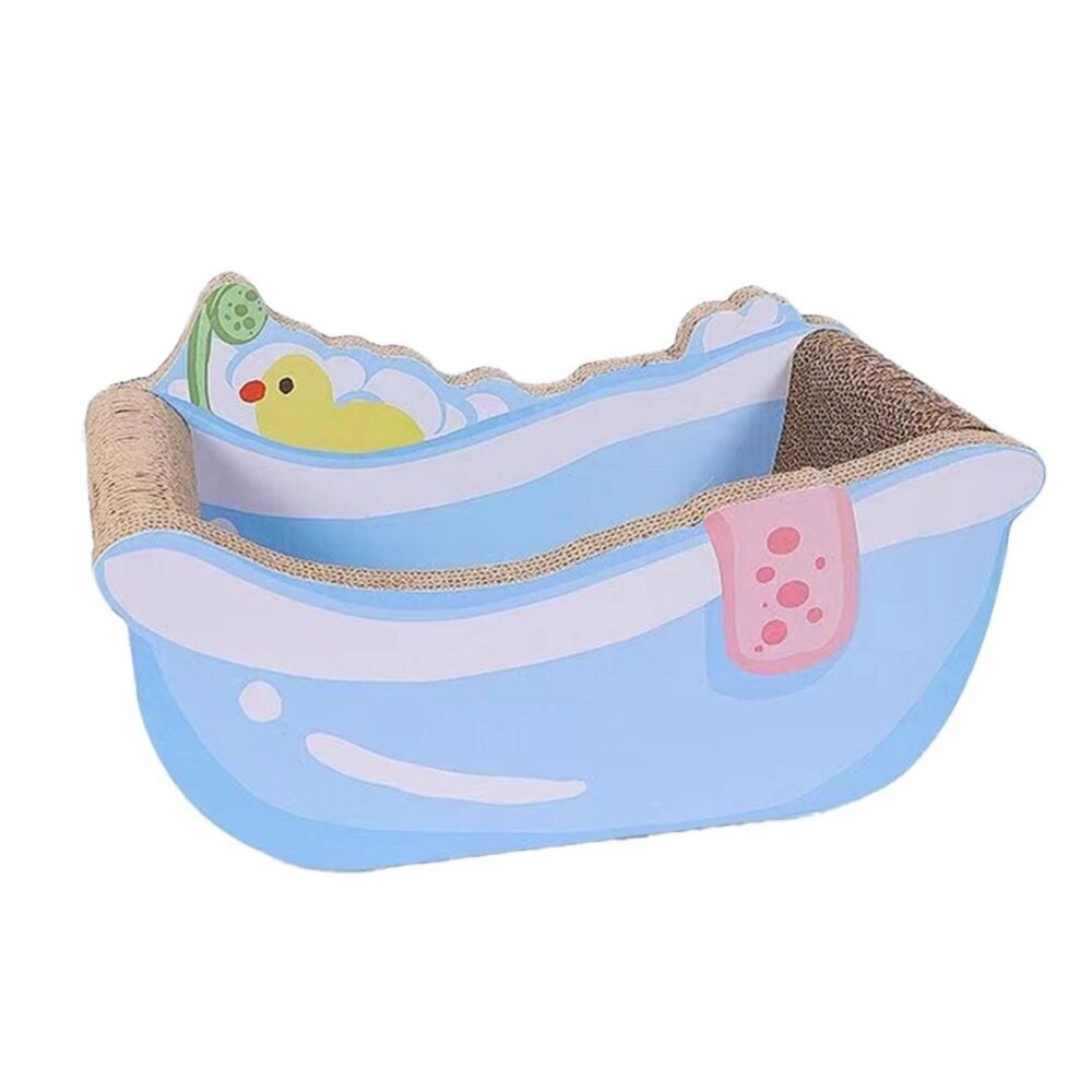 iCat 寵喵樂 貓咪浴缸貓抓板 不掉屑 瓦愣紙貓抓板 人氣貓抓板 可愛造型 貓泡澡 磨爪『WANG』-圖片-1