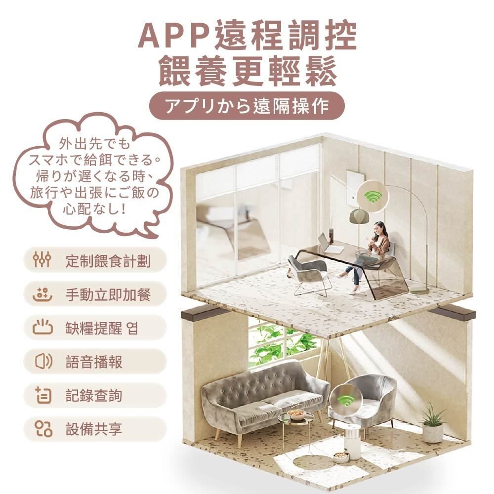 鳥語花香 智能APP控制不鏽鋼304【台灣現貨出貨】頂級款寵物智能餵食器 2.8L 全自動餵食機『WANG』-圖片-8