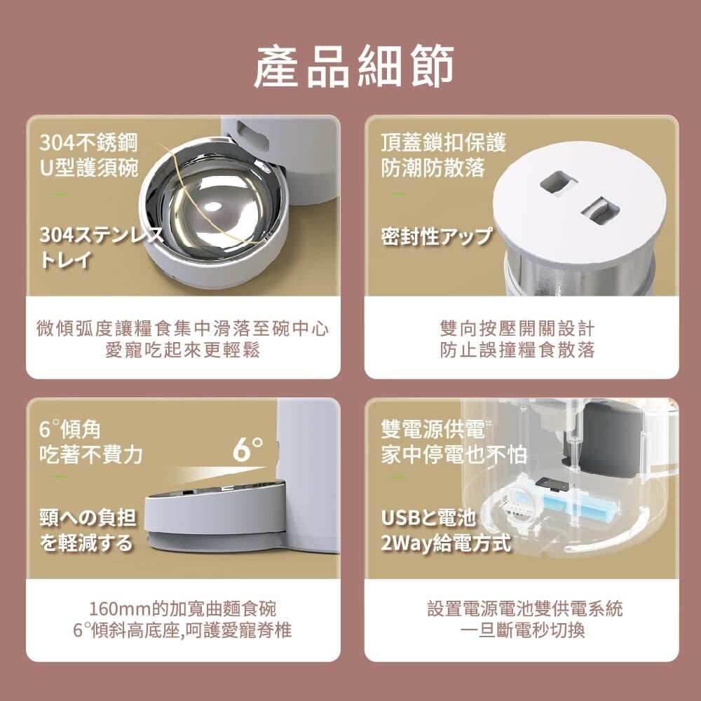 鳥語花香 智能APP控制不鏽鋼304【台灣現貨出貨】頂級款寵物智能餵食器 2.8L 全自動餵食機『WANG』-圖片-10