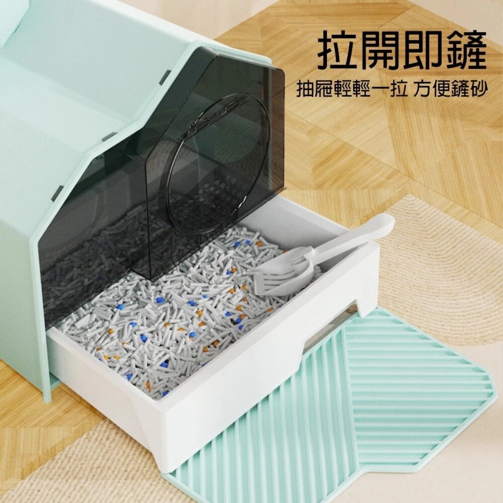 UrbanPaw 喵仙堡特大型貓砂盆|半封閉式 防水貓砂盆 防噴濺 防臭貓廁所 貓砂盆-圖片-3
