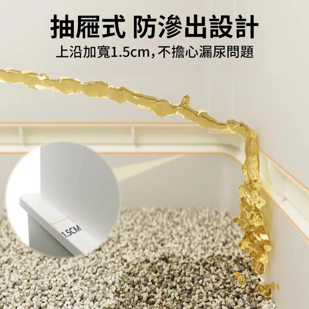 UrbanPaw 方寸頂出式超大全封閉貓砂盆|下進上出隔臭貓砂盆 白色/灰色 貓砂盆-圖片-5