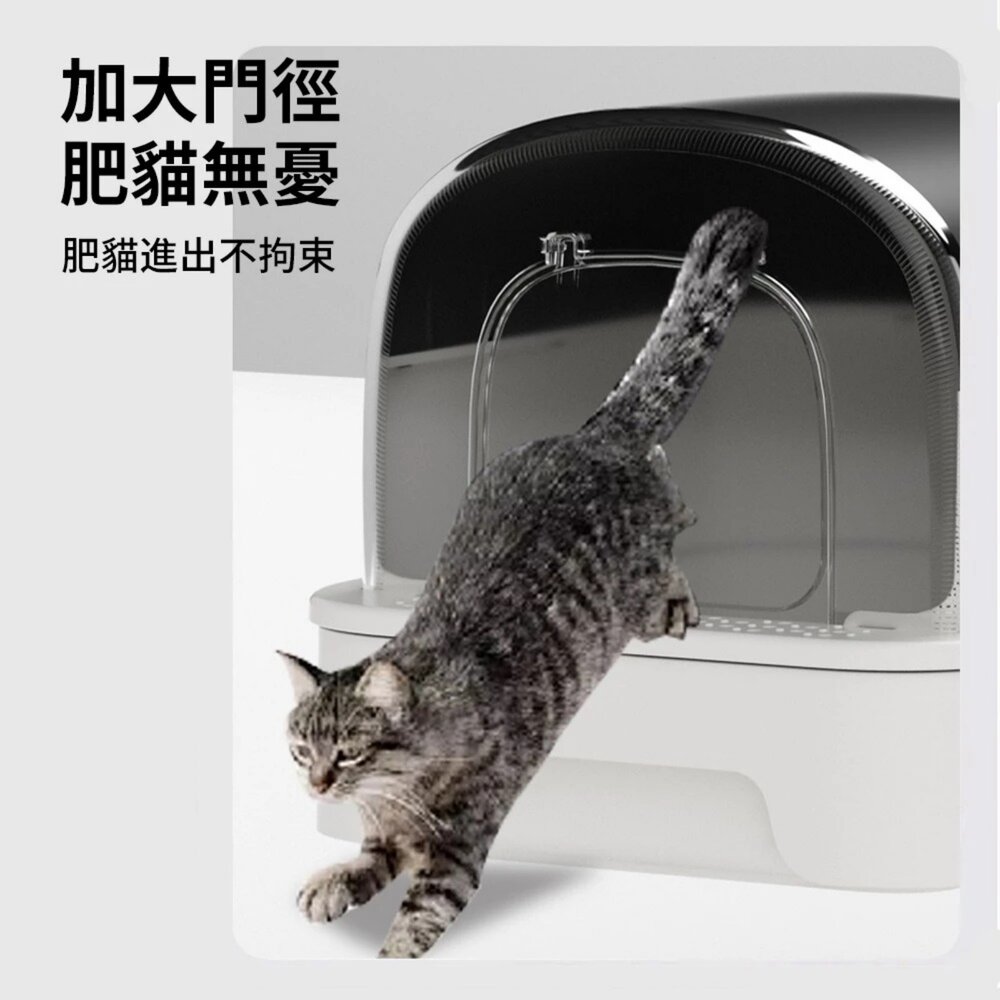UrbanPaw 喵喜堡全封閉特大 防濺砂隔臭 抽屜式猫砂盆|自由進出貓砂盆 猫砂盆-圖片-4