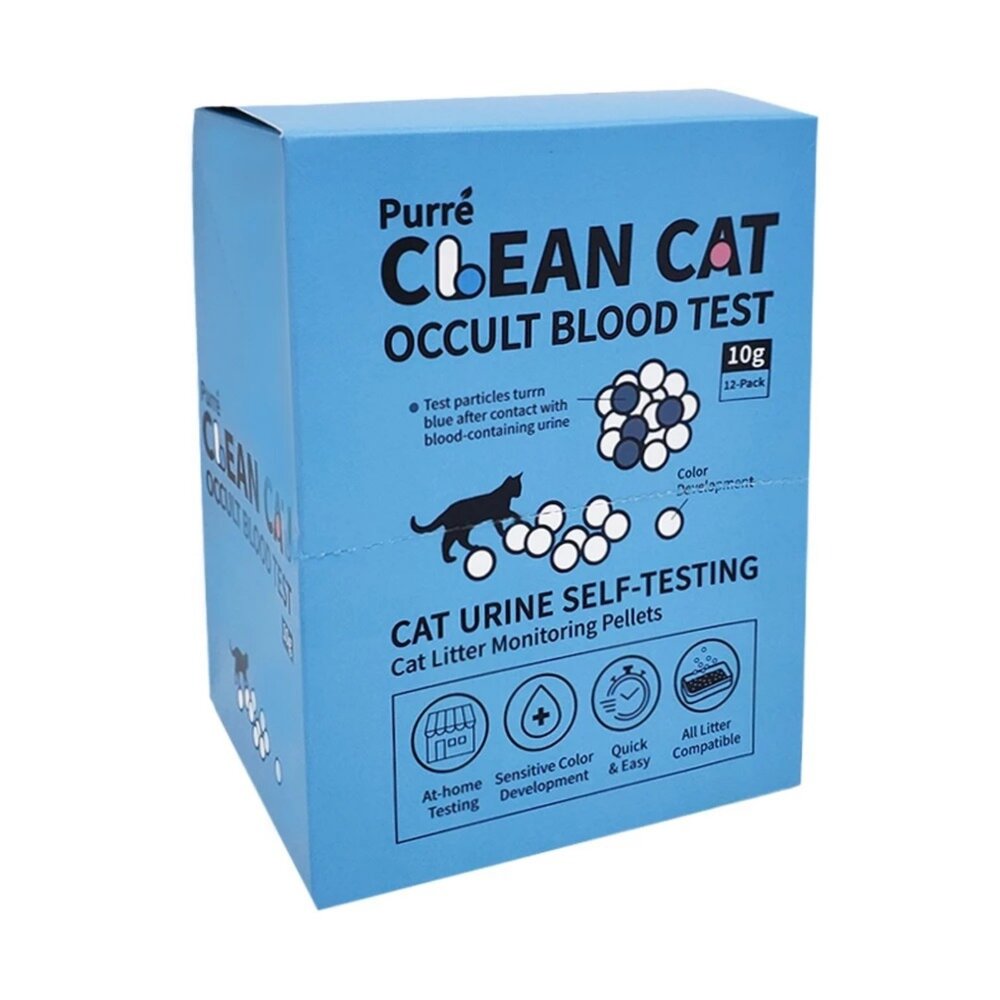 Purré CleanCat 乾淨貓 潛血檢測顆粒(10gX12包)【免運】泌尿健康檢測 隱血顆粒 需加入貓砂使用『WA-圖片-1