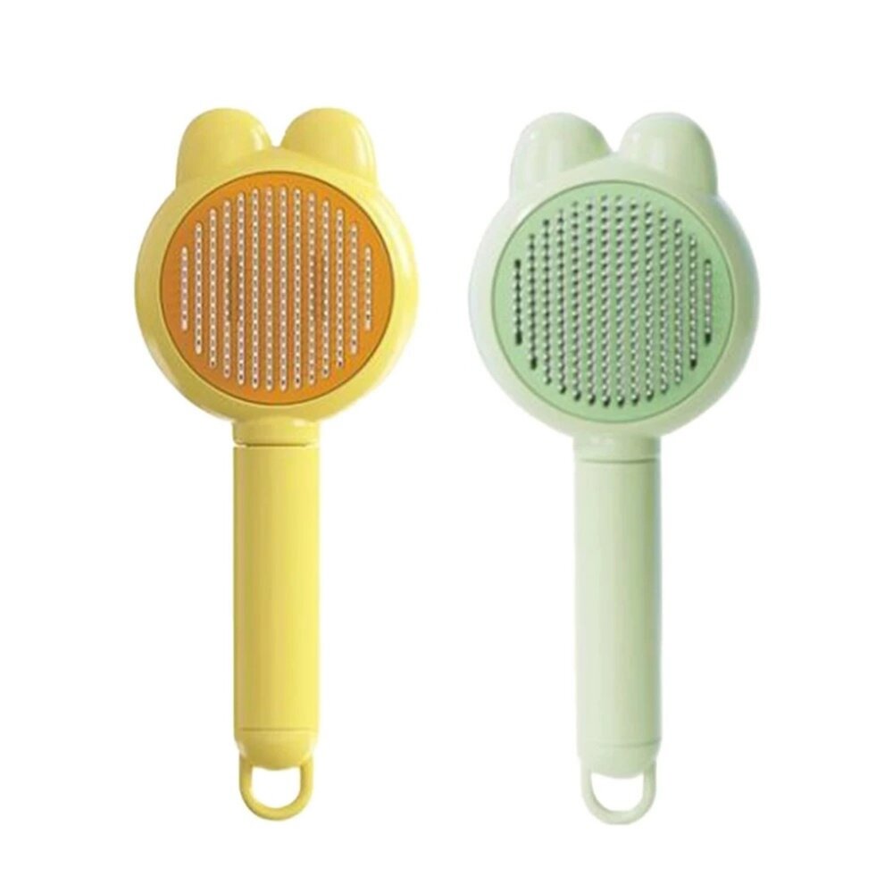 iCat 寵喵樂 不鏽鋼按摩針梳|寵物梳 理毛梳 按摩梳 可愛造型 貓狗通用 不打結 一鍵除毛 去浮毛『WANG』-圖片-1