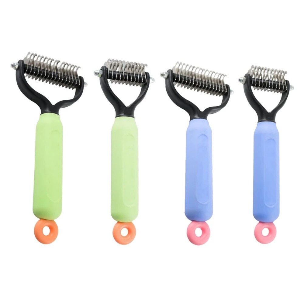 iCat 寵喵樂 除毛開結刀梳 (大/小) 貓狗通用 寵物梳 一鍵除毛 去浮毛 除廢毛 理毛梳 不銹鋼刀片『WANG』-圖片-1