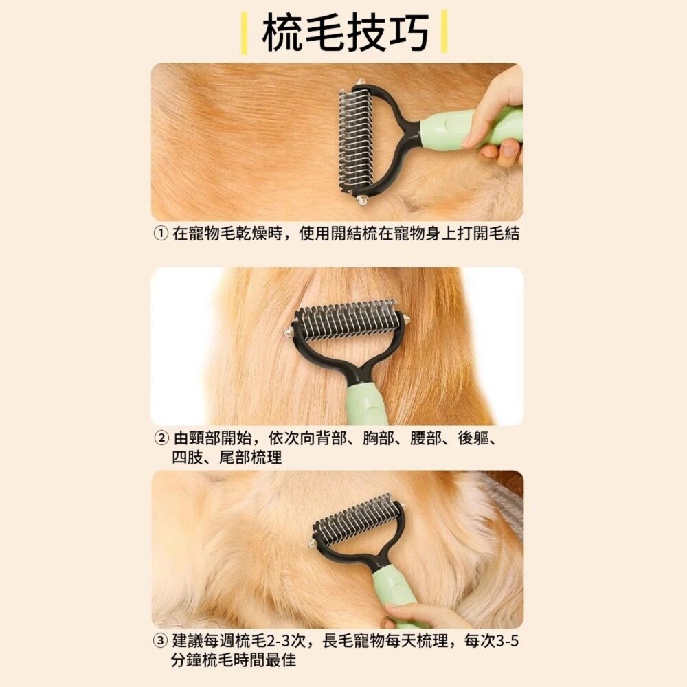 iCat 寵喵樂 除毛開結刀梳 (大/小) 貓狗通用 寵物梳 一鍵除毛 去浮毛 除廢毛 理毛梳 不銹鋼刀片『WANG』-圖片-9