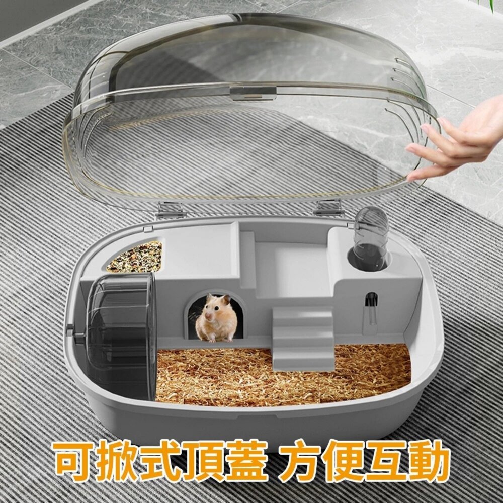 iCat 寵喵樂 豪華布丁倉鼠籠 (粉色) 加大空間 房越獄 運動跑輪 餵食餵水 遊戲 倉鼠屋 小動物提籠『WANG』-圖片-4