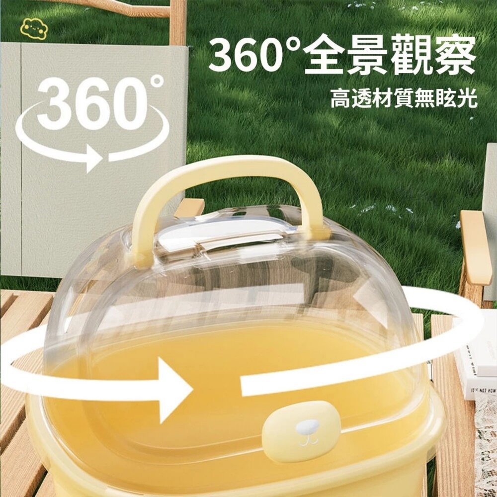 iCat 寵喵樂 透明外出便攜倉鼠籠子 透明掀蓋 輕巧 輕便 倉鼠 小窩 外出籠 小動物提籠『WANG』-圖片-4
