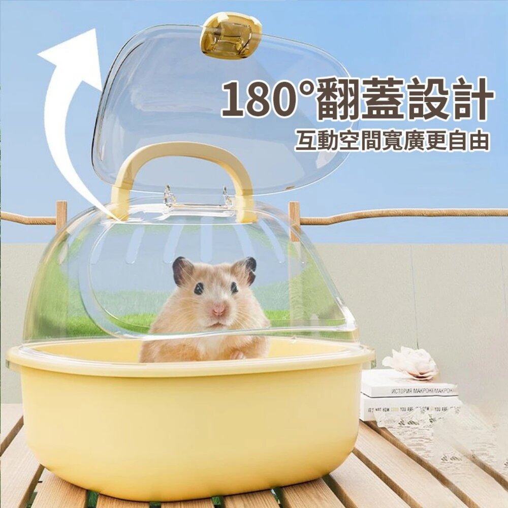 iCat 寵喵樂 透明外出便攜倉鼠籠子 透明掀蓋 輕巧 輕便 倉鼠 小窩 外出籠 小動物提籠『WANG』-圖片-6