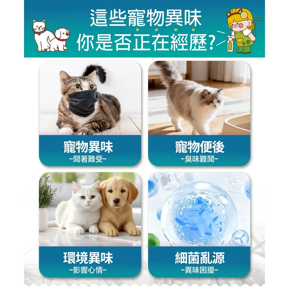 柚享淨 文旦酵素柚淨plus寵物除臭噴霧400ml【2入組】(毛孩家庭適用/貓狗可用/快速淨味/清新不刺鼻/貓砂盆可噴)-圖片-4