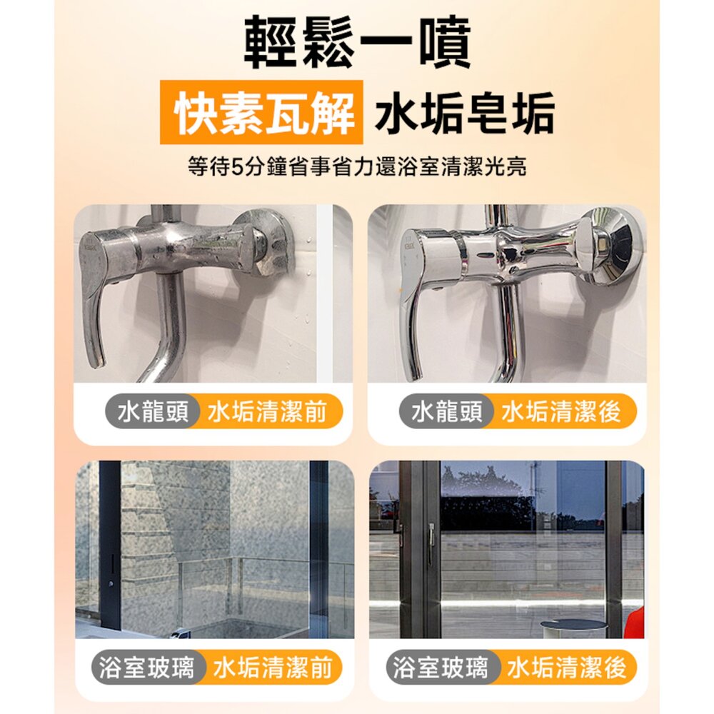 柚享淨 文旦酵素 柚淨plus除水垢泡沫500ml 水垢清潔/泡沫包覆/亮潔不費力/浴室除垢/玻璃清潔『WANG』-圖片-5