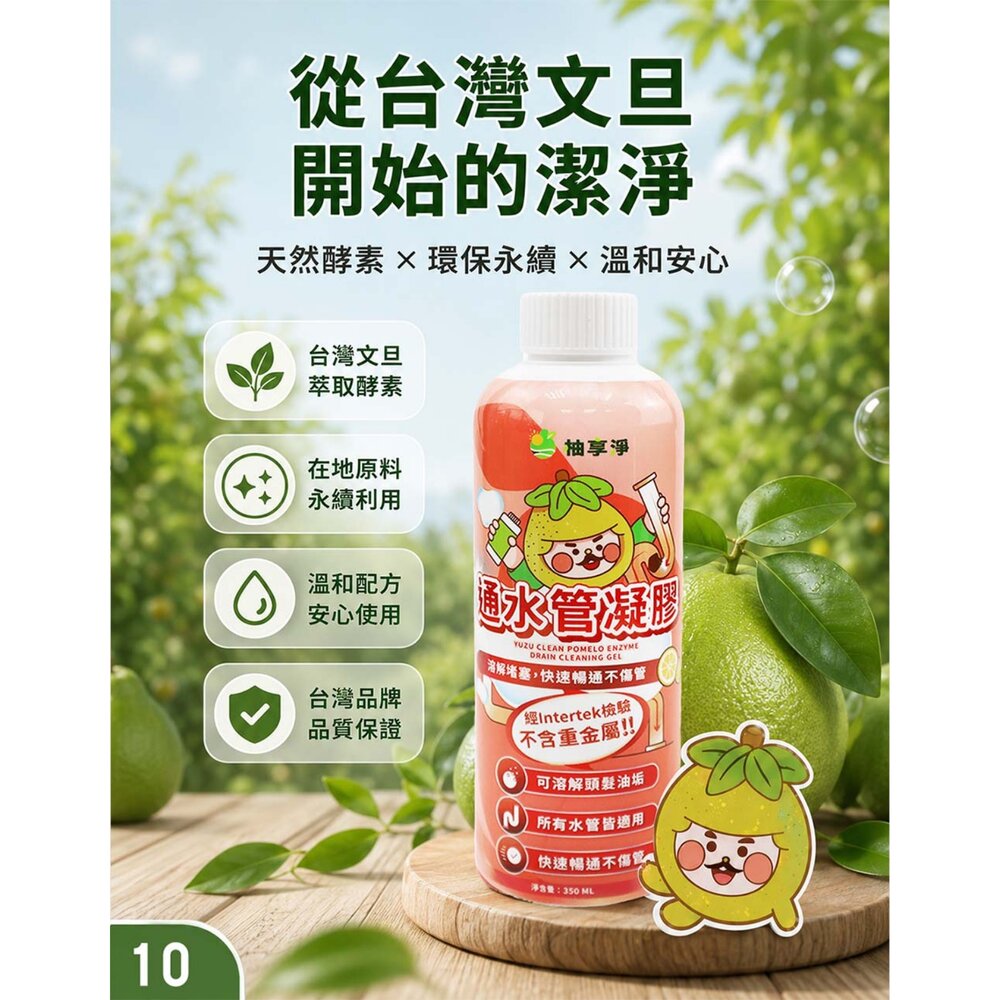柚享淨 文旦酵素 柚淨plus通水管凝膠350ml 防止害蟲/分解堵塞髒污/不易傷水管/排水更順暢『WANG』-圖片-11