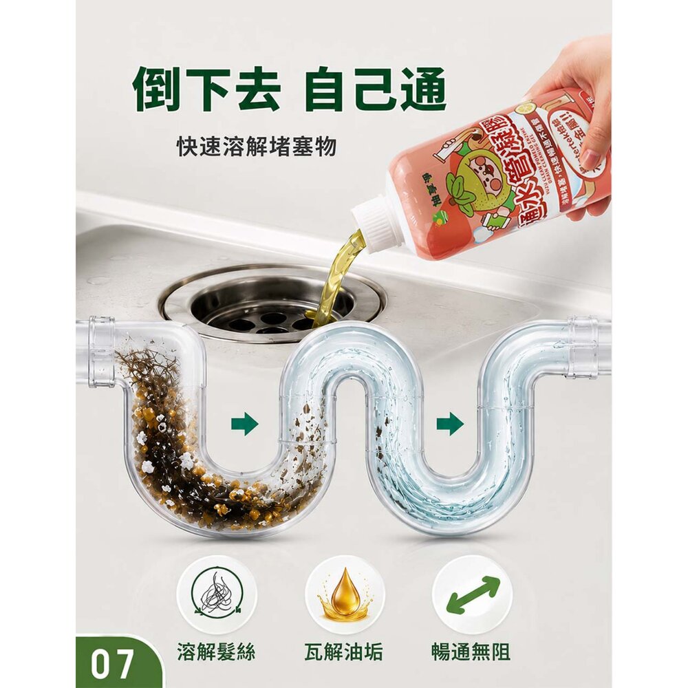 柚享淨 文旦酵素 柚淨plus通水管凝膠350ml 防止害蟲/分解堵塞髒污/不易傷水管/排水更順暢『WANG』-圖片-8