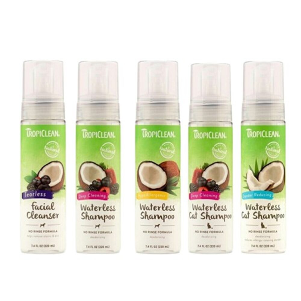 TROPICLEAN 巧倍麗 泡沫乾洗精(犬貓用)/水精靈潔面慕斯7.4oz 免沖洗配方『WANG』-圖片-1