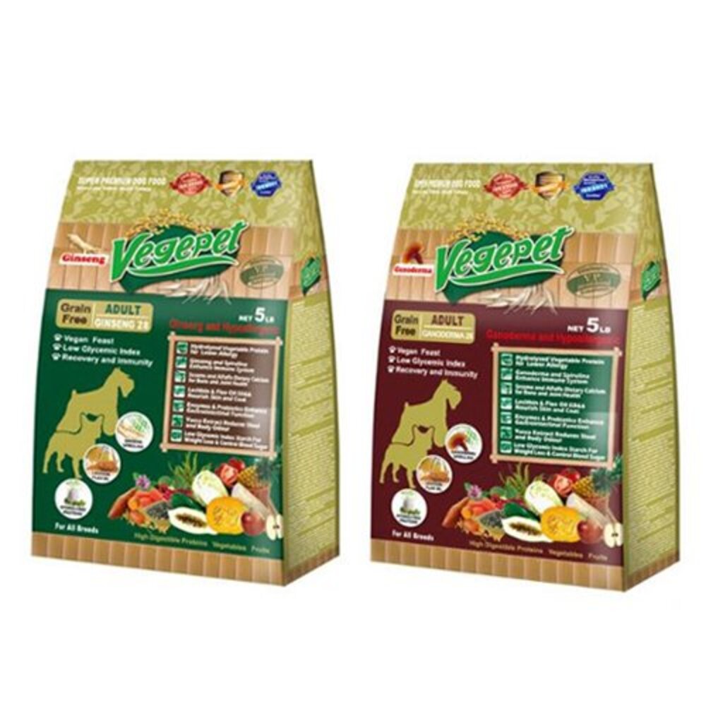 VegePet 維吉 VP專業級成犬無穀素狗食 靈芝/人參 1磅(450g)5磅(2.27kg) 犬糧『WANG』-圖片-1