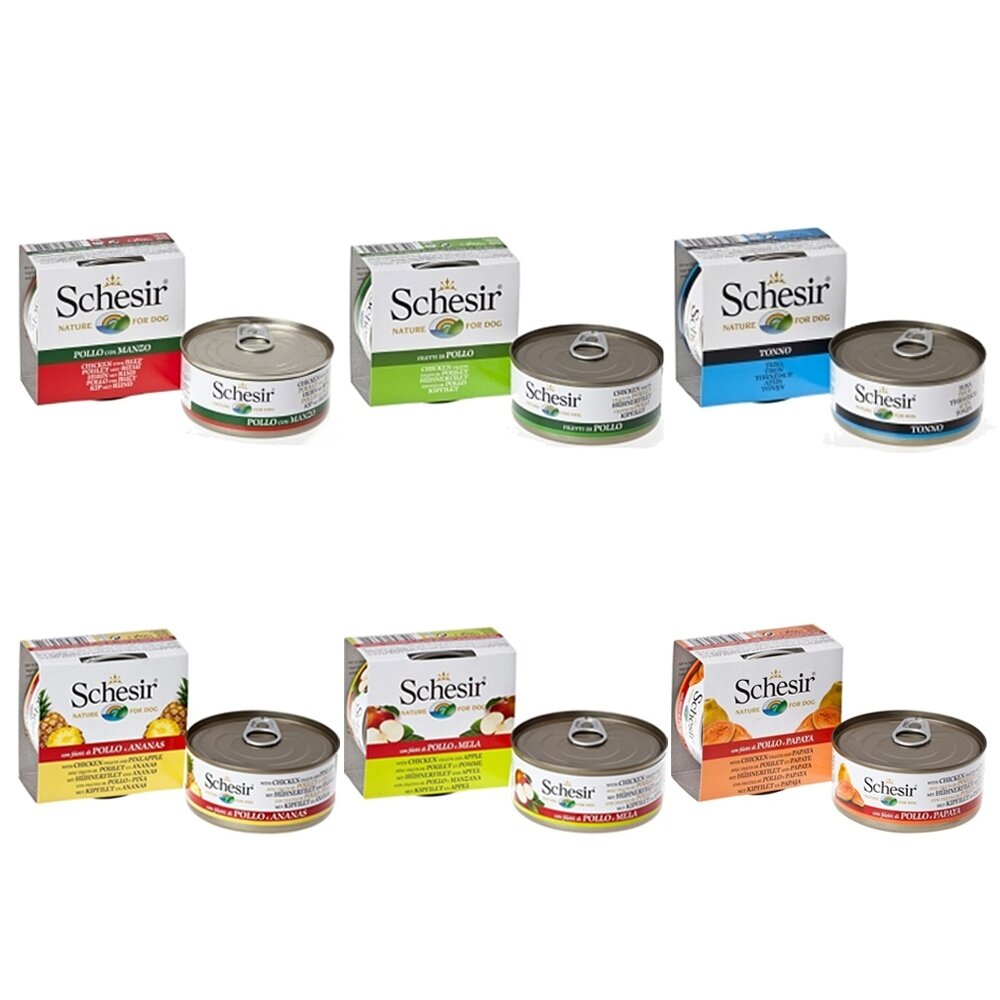 10482117729-義大利 Schesir 狗罐頭150g【20罐組】 水果罐 凍膠罐 多種口味可選 狗罐頭『WANG』