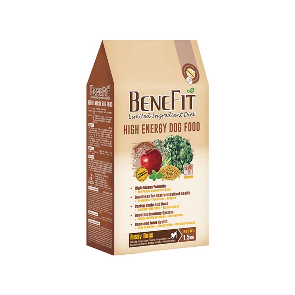 BENEFIT 斑尼菲 L.I.D狗糧 高能狗糧 鴨肉糙米1.5kg-6kg(1.5kgx4) 狗飼料『WANG』-圖片-1