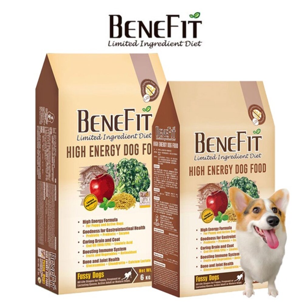 10897990390-BENEFIT 斑尼菲 L.I.D狗糧 高能狗糧 鴨肉糙米1.5kg-6kg(1.5kgx4) 狗飼料『WANG』