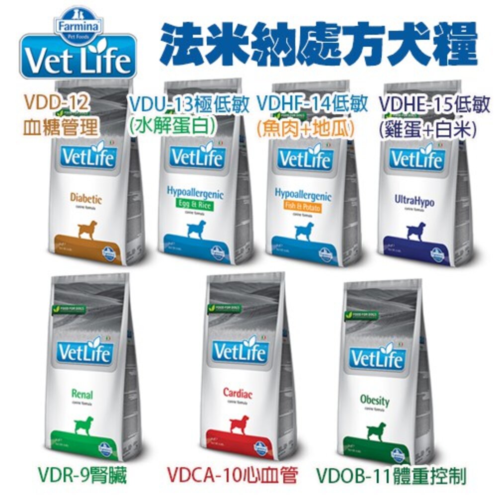 義大利 Farmina 法米納 處方犬飼料 2kg【免運】腸胃道/肝腎臟/心血管/泌尿道/低敏配方『WANG』-圖片-3