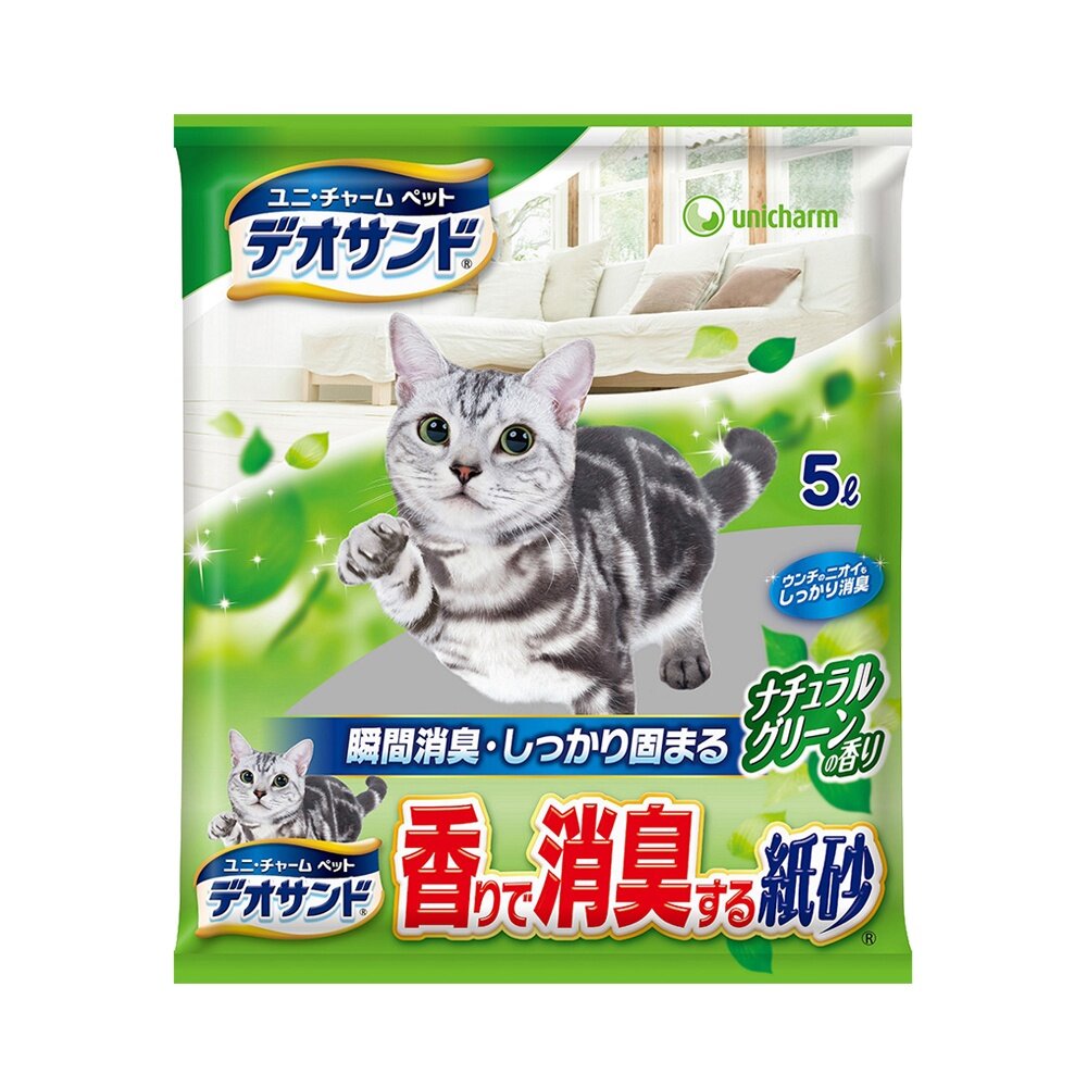 日本 嬌聯 Unicharm 消臭大師 貓砂 5L 尿尿後消臭貓砂 瞬間消臭紙砂 日本原裝 貓砂『WANG』-圖片-4