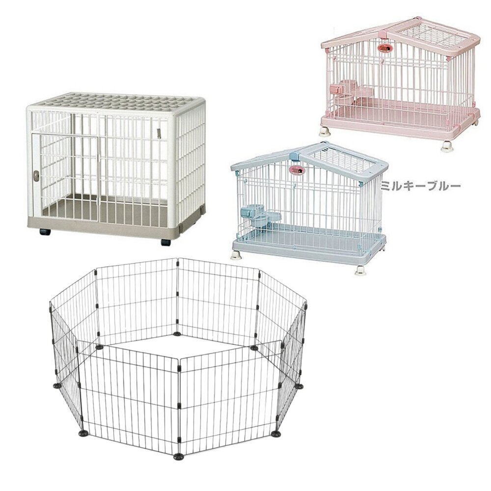 日本 IRIS 狗籠 貓狗籠 HCA狗籠 寵物圍籠 8邊型自由組合寵物圍欄 方便收納『WANG』-圖片-1