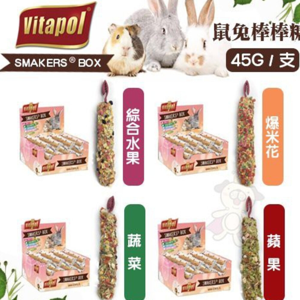 1137163635-Vitapol 鼠兔棒棒糖 45g 綜合水果｜蔬菜｜爆米花｜蘋果 兔子棒棒糖 鼠棒棒糖 鼠兔零食『WANG』