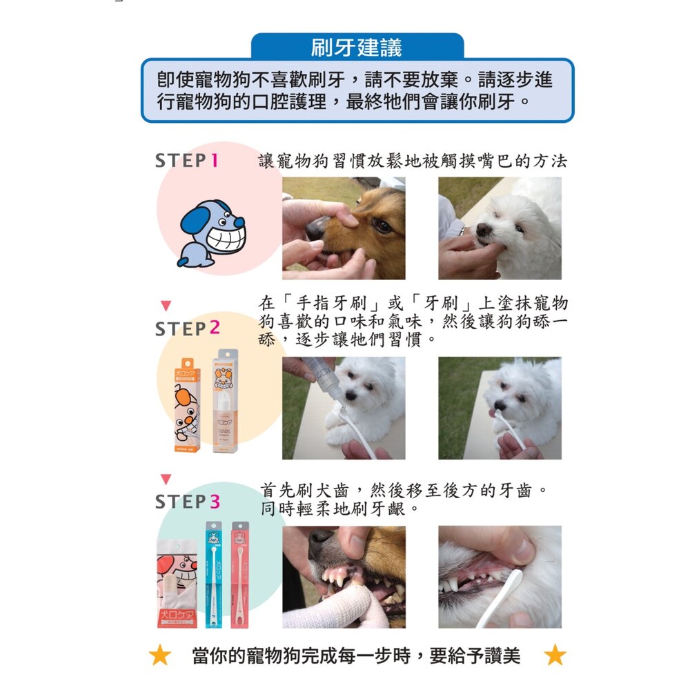 日本 Mind up 犬用潔牙用品 牙膏 牙刷 指套牙刷 除垢勾棒 牙齒擦拭片 多離子釋放板『WANG』-圖片-4
