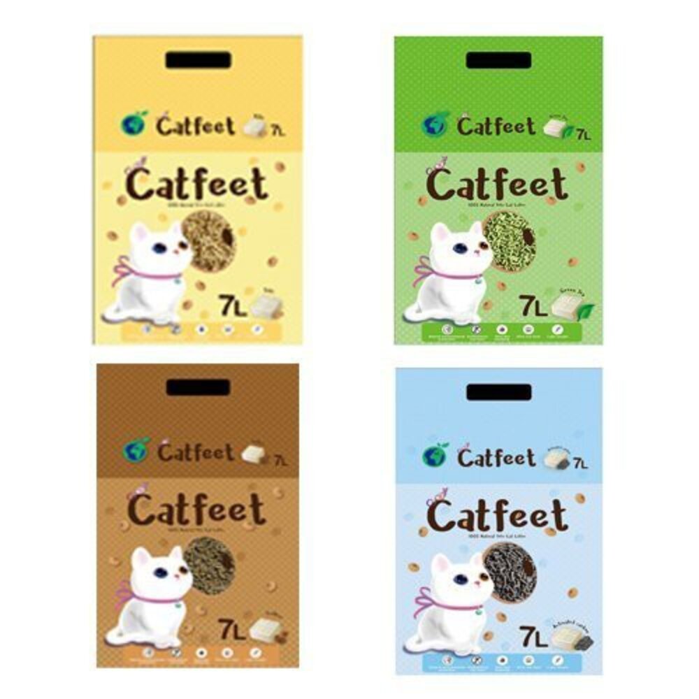 1175314504-CatFeet 天然環保豆腐砂7L【單包】 原味/綠茶/活性碳/咖啡 快速吸附異味 貓砂『WANG』