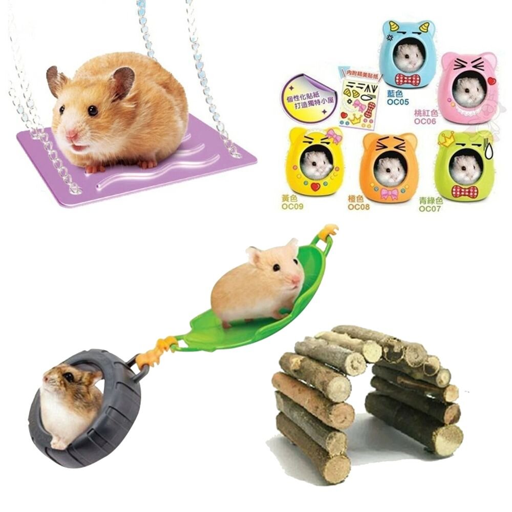 1189412713-Pet-Link 寵物幹線 冰霜黃金鼠鞦韆 貓形倉鼠陶屋 飛天樹葉 快樂飛輪 倉鼠樹枝窩『WANG』