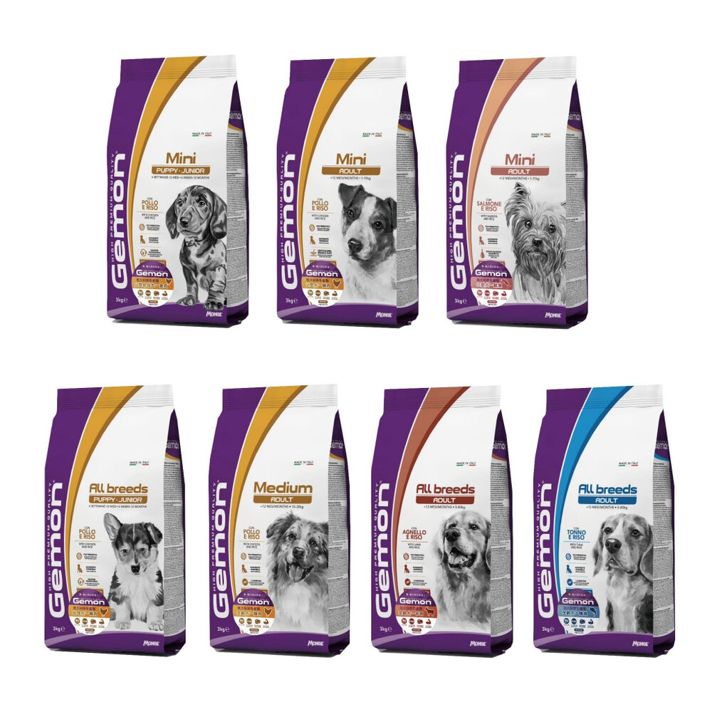 義大利 GEMON 啟蒙寵糧 犬糧 3kg 幼母犬 全齡犬 小型犬 體控犬 狗飼料『WANG』-圖片-1
