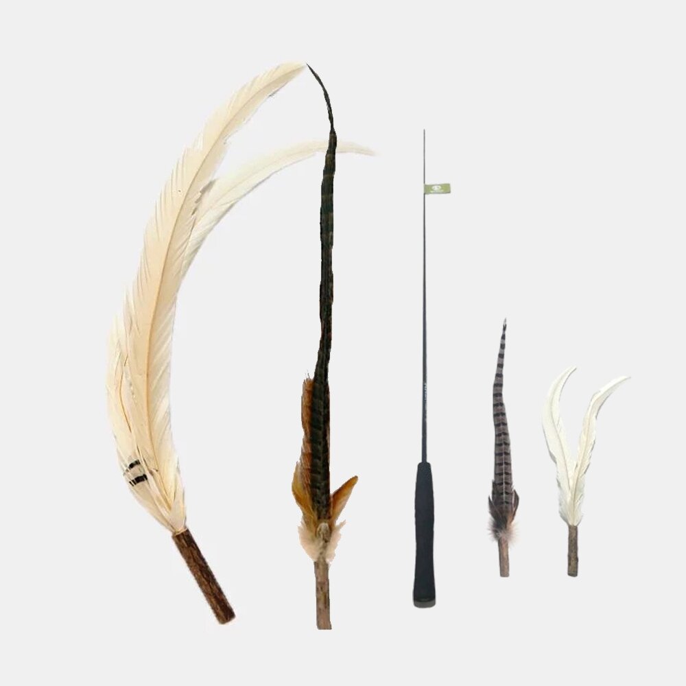 CATWANT 貓咪旺農場 超長木天蓼羽毛逗貓棒 伸縮版 貓棒接頭 貓玩具 逗貓棒『WANG』-圖片-1