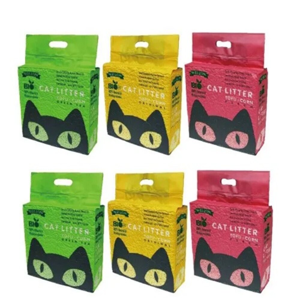 BIO CAT細顆粒豆腐貓砂6L【單包】原味/綠茶/水蜜桃 易於溶解可沖馬桶 貓砂『WANG』-圖片-1